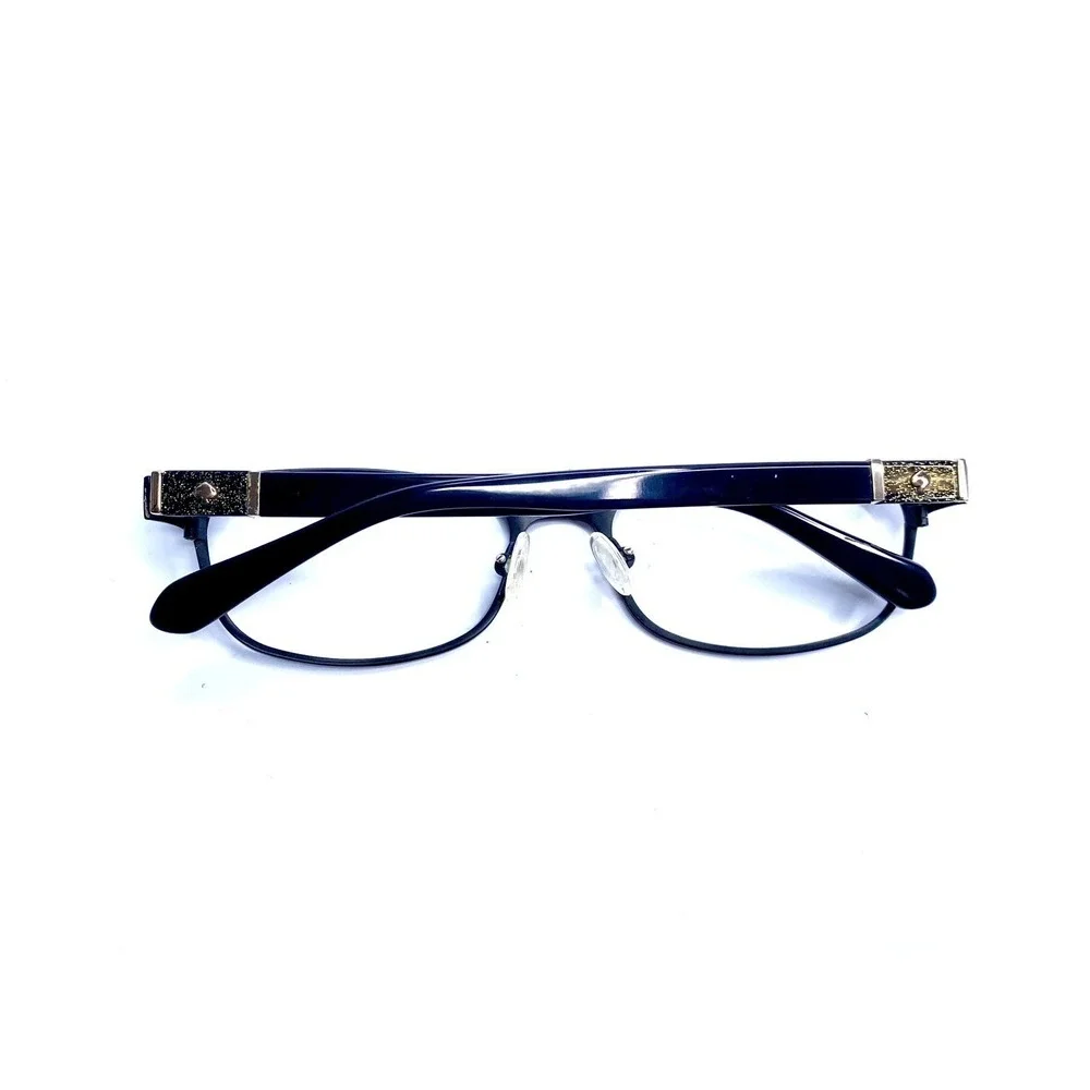 Kate Spade NY Black Oval Metal W Glitter Temples Eyeglasses Jayla 0003 52 17 135